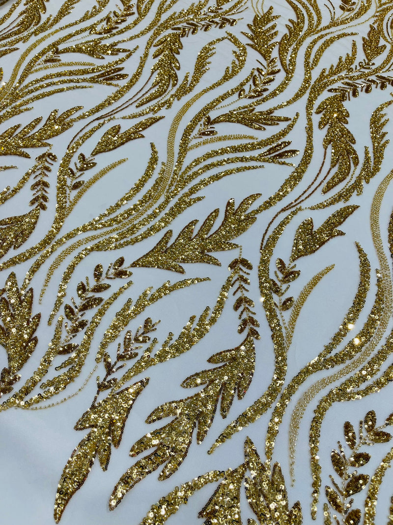 Luxury Festival Beaded Vine Lace Fabric, by The Yard.