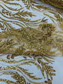 Luxury Festival Beaded Vine Lace Fabric, by The Yard.