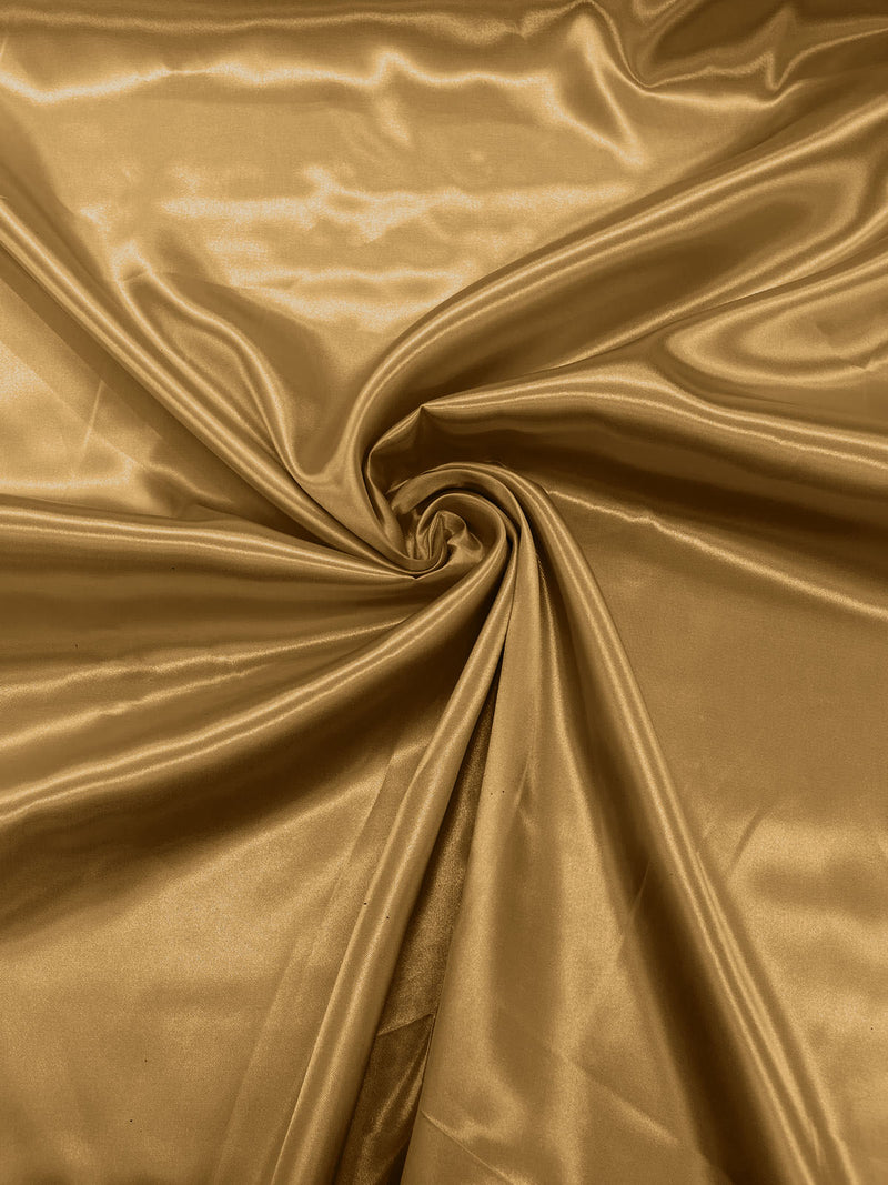 Gold - Shiny Charmeuse Satin Fabric for Wedding Dress/Crafts Costumes/58” Wide /Silky Satin