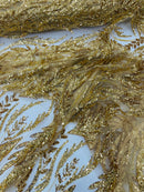 Luxury Festival Beaded Vine Lace Fabric, by The Yard.