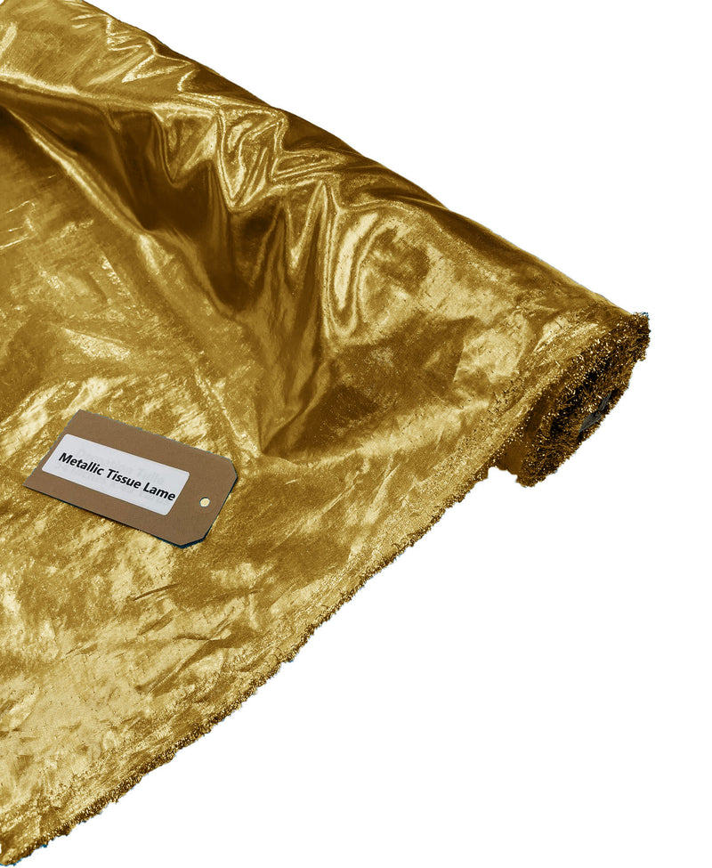Gold Tissue Lame Fabric for Wedding Draping, Lightweight and Shiny, Craft Supplies.