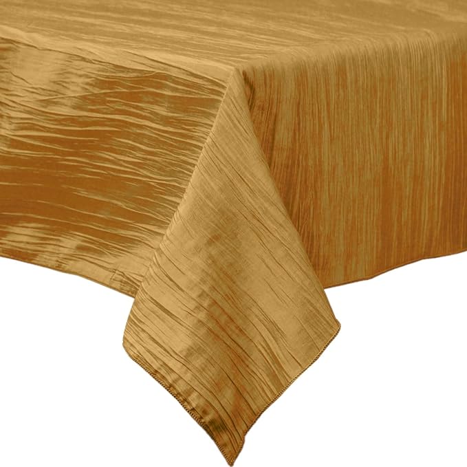 Rectangular Light Weight Accordion Design Crushed Taffeta Seamless Table Overlay. (58" Inches x 72" Inches)