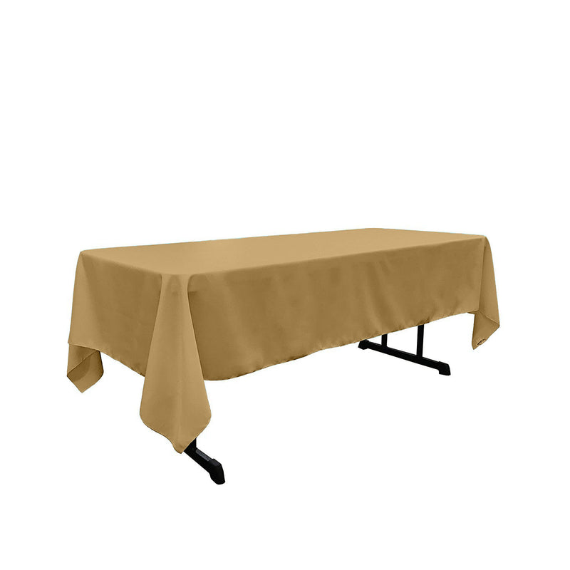 Gold Rectangular Polyester Poplin Tablecloth