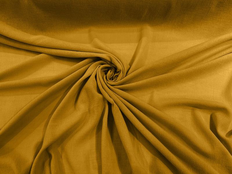 Gold 48/50" Wide 100% Cotton Lightweight Crushed Gauze Fabric By The Yard