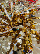 JUMBO OVAL SEQUINS ON MESH FABRIC (By The Yard)