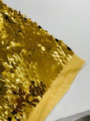 JUMBO OVAL SEQUINS ON MESH FABRIC (By The Yard)