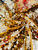 ROUND PALLETTE SEQUIN ON MESH FABRIC (By The Yard)