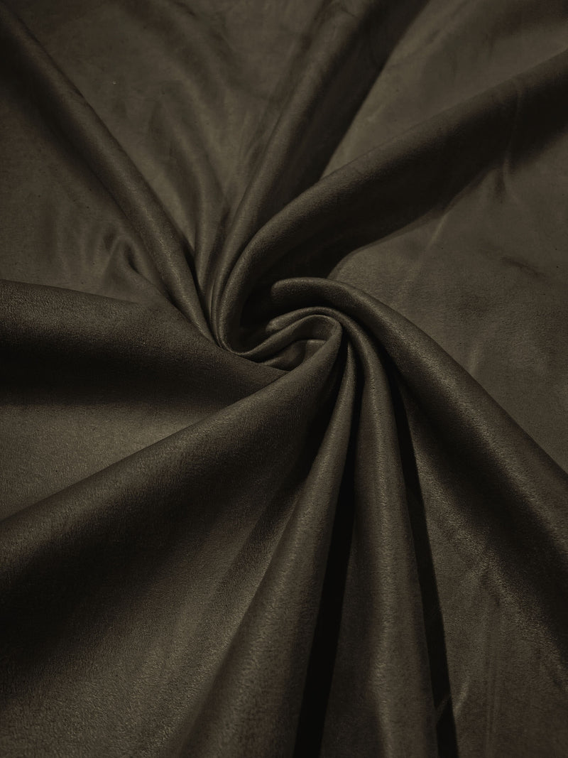 Gray Faux Suede Polyester Fabric | Microsuede | 58" Wide.