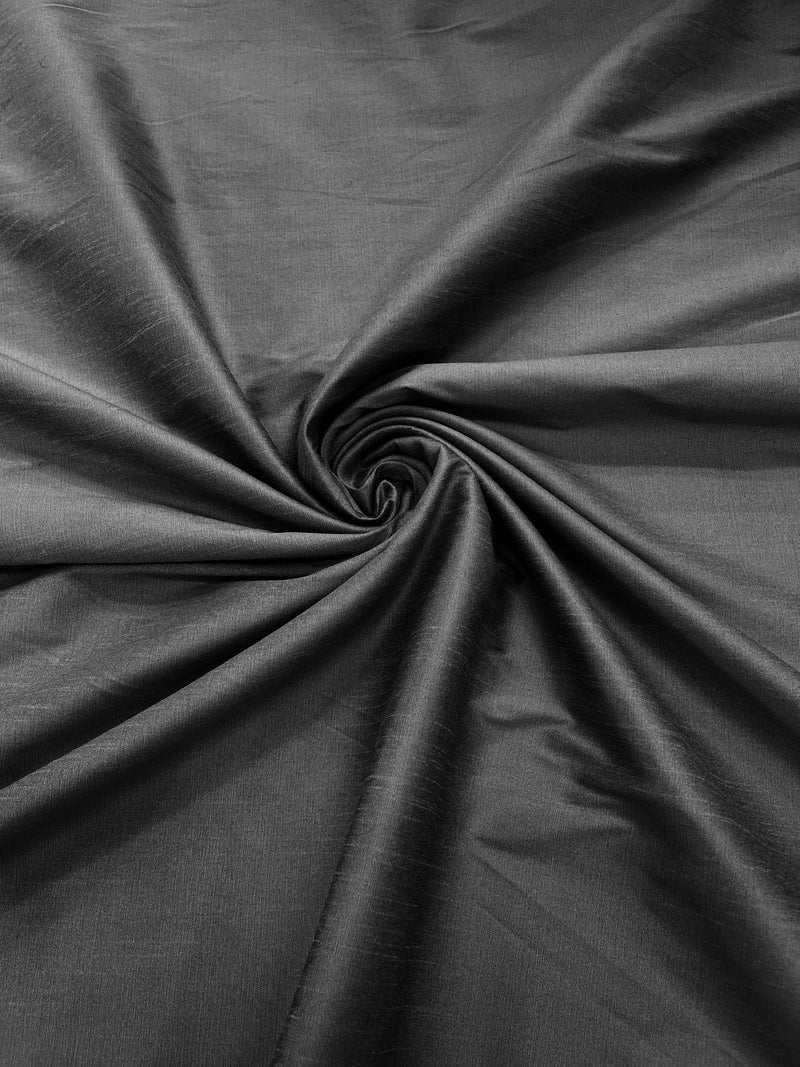 Gray -  Polyester Dupioni Faux Silk Fabric/ 55” Wide/Wedding Fabric/Home Decor.