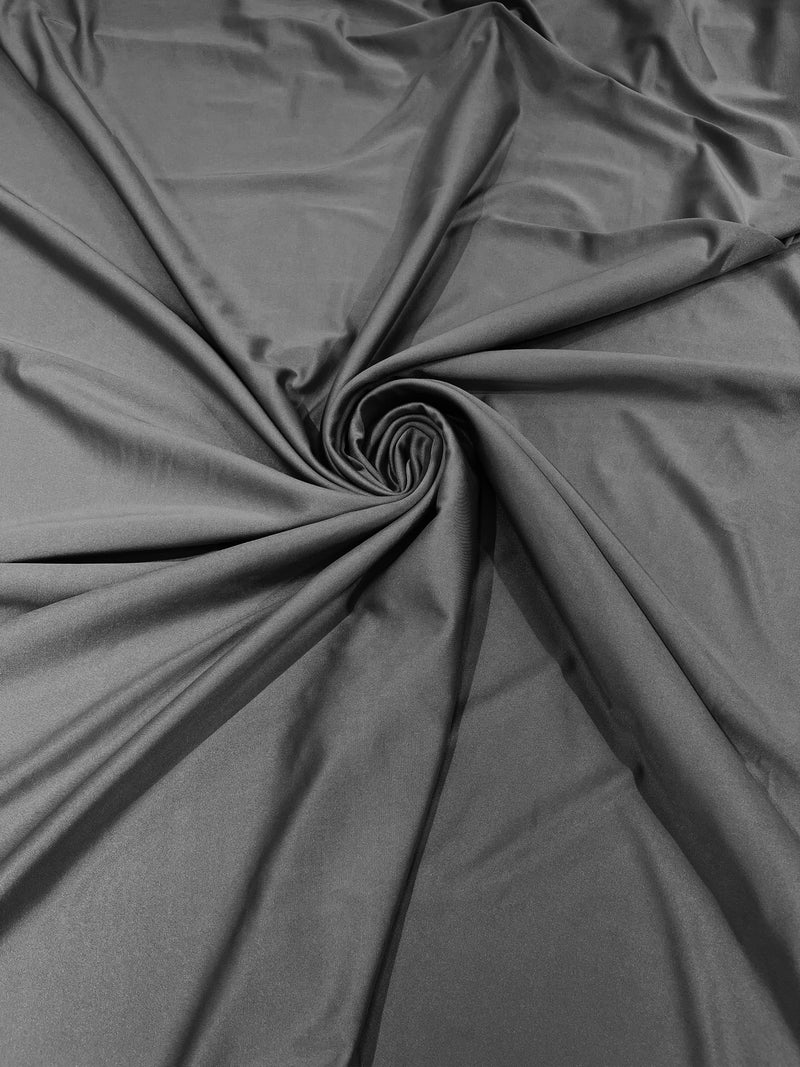 Gray Shiny Milliskin Nylon Spandex Fabric 4 Way Stretch 58" Wide Sold by The Yard
