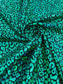 FOIL LEOPARD PRINT ON A STRETCH SPANDEX FABRIC (by the yard)