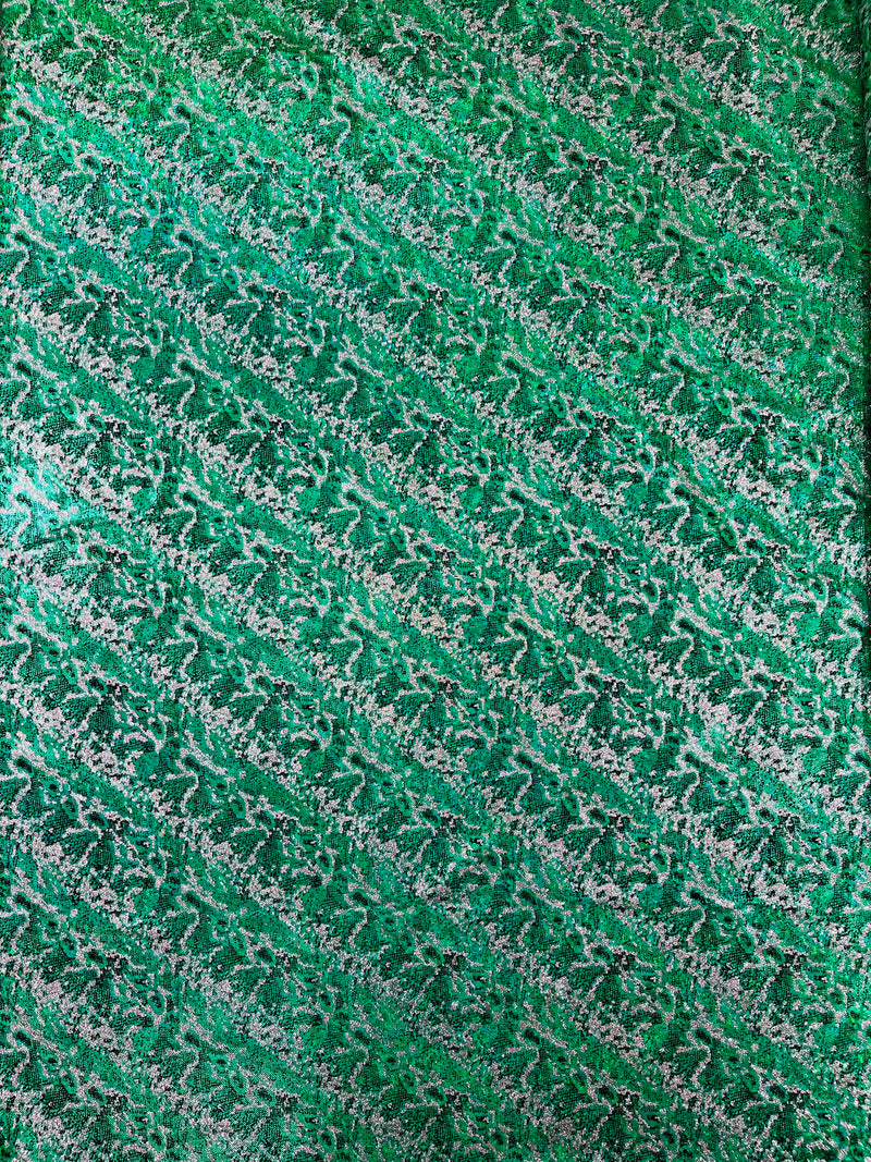 Snake Design Shattered Glass Nylon Spandex Fabric, 4-Way Stretch, by The Yard.