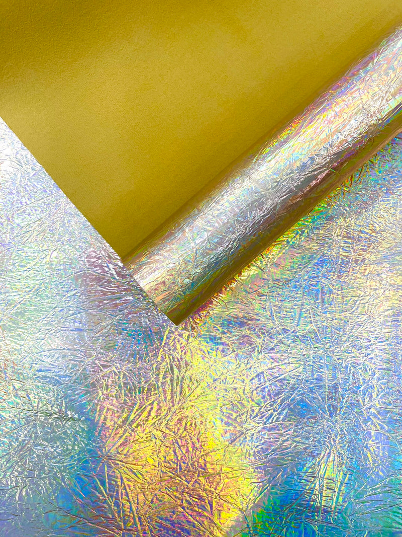 Crush Chrome Mirror Shiny Vinyl 54" Wide, Upholstery Crafting Accessories Applications.