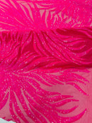 PHOENIX FEATHER SEQUIN ON STRETCH MESH FABRIC (By The Yard)
