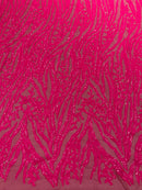 Vine/Root Sequin 4 Way Stretch Mesh Fabric, by The Yard.