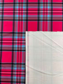 PLAID MULTICOLOR CHECKERED SPANDEX (by the yard)