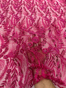 Feather and Vine Beaded Lace Fabric, by The Yard