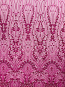 Modern Luxury Beaded Fabric Embroidered on a Mesh Lace, Sold by The Yard.