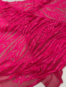 Vine/Root Sequin 4 Way Stretch Mesh Fabric, by The Yard.