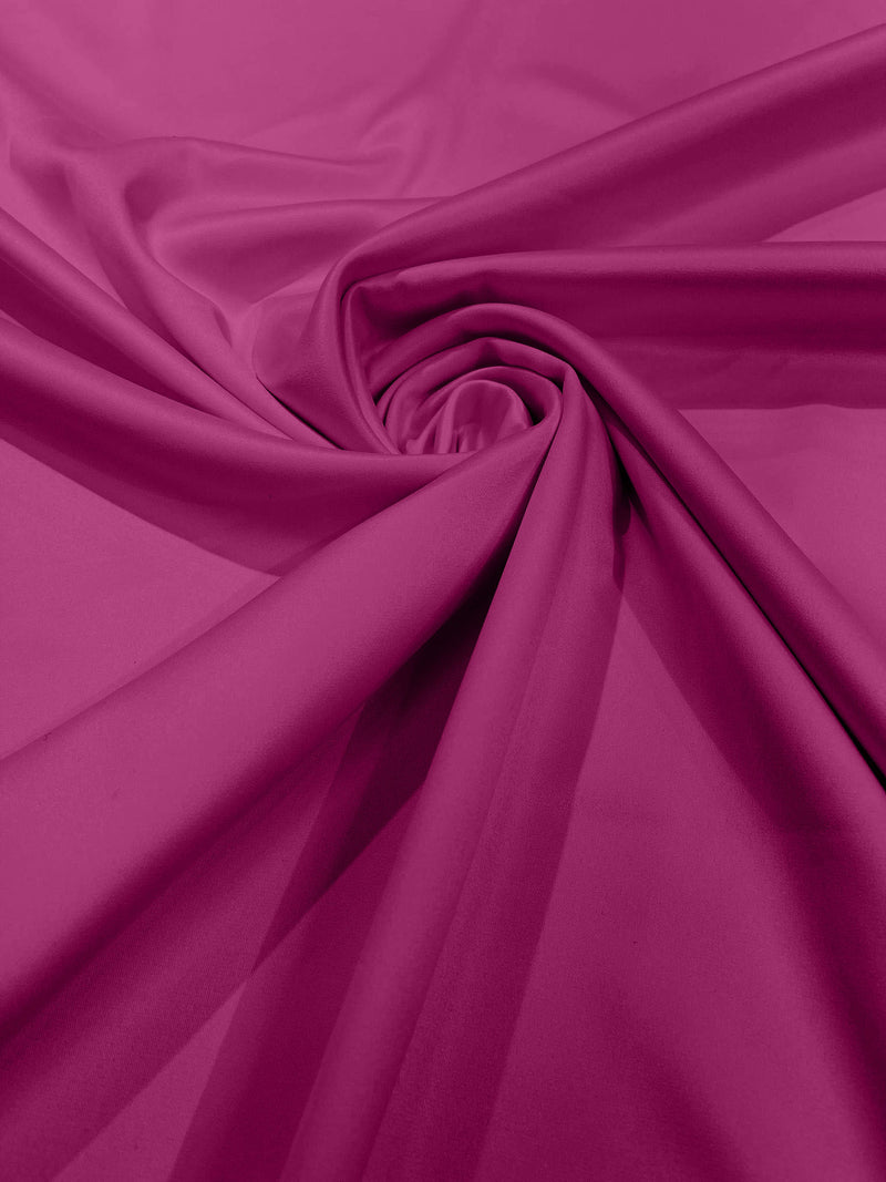 Hot Pink Solid Matte Lamour Satin Duchess Fabric Bridesmaid Dress 58" Wide/Sold By The Yard
