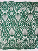 HEAVY DAMASK BEADED LACE (By The Yard)