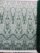 Modern Luxury Beaded Fabric Embroidered on a Mesh Lace, Sold by The Yard.