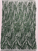 Vine/Root Sequin 4 Way Stretch Mesh Fabric, by The Yard.