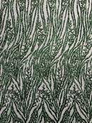 Vine/Root Sequin 4 Way Stretch Mesh Fabric, by The Yard.