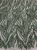 Vine/Root Sequin 4 Way Stretch Mesh Fabric, by The Yard.