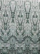 Modern Luxury Beaded Fabric Embroidered on a Mesh Lace, Sold by The Yard.