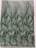 Geometric Feather wing shiny sequin design on a 4 way stretch mesh Fabric-old by the yard.