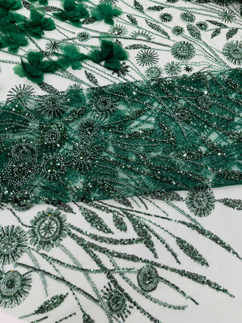 Luxury 3D Floral/Butterfly Beaded lace, by The Yard.