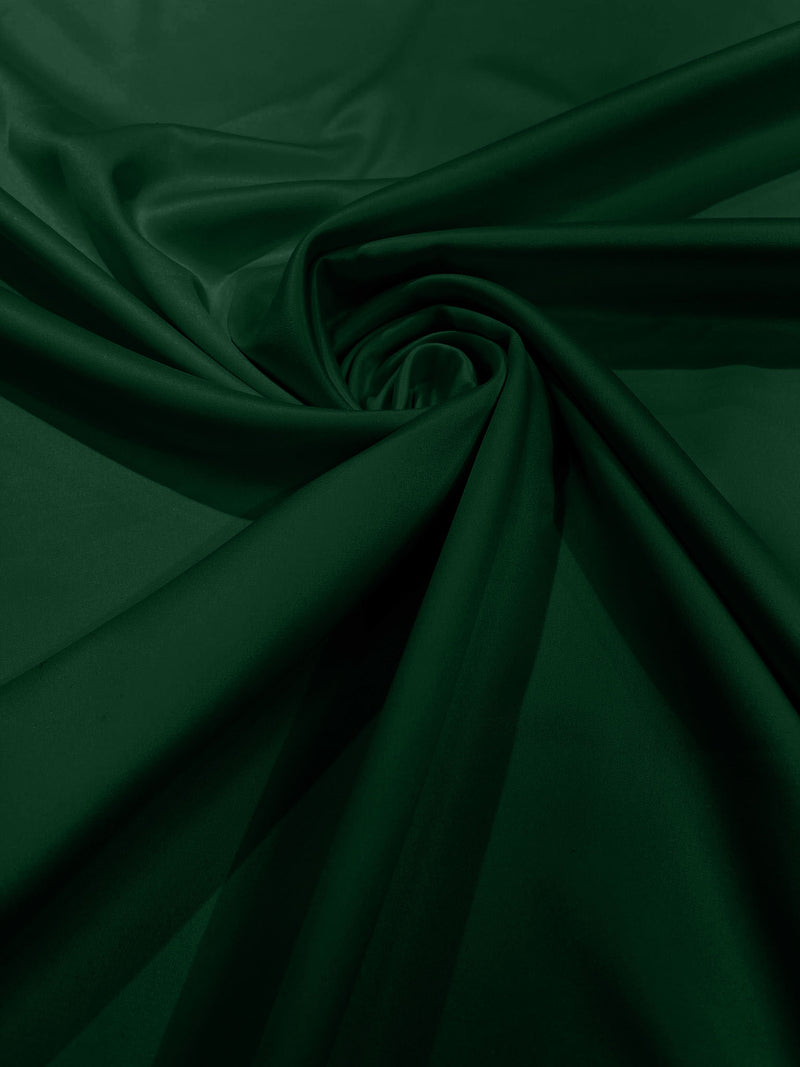 Hunter Green Solid Matte Stretch L'Amour Satin Fabric 95% Polyester 5% Spandex/58" Wide/ By The Yard