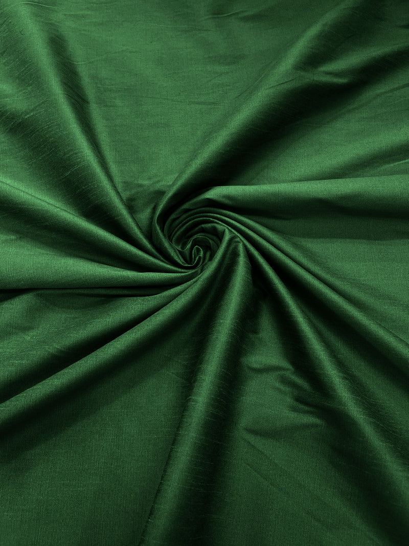 Hunter Green -  Polyester Dupioni Faux Silk Fabric/ 55” Wide/Wedding Fabric/Home Decor.