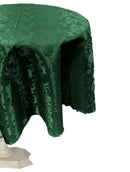 51" ROUND TABLECLOTH ROSES JACQUARD SATIN