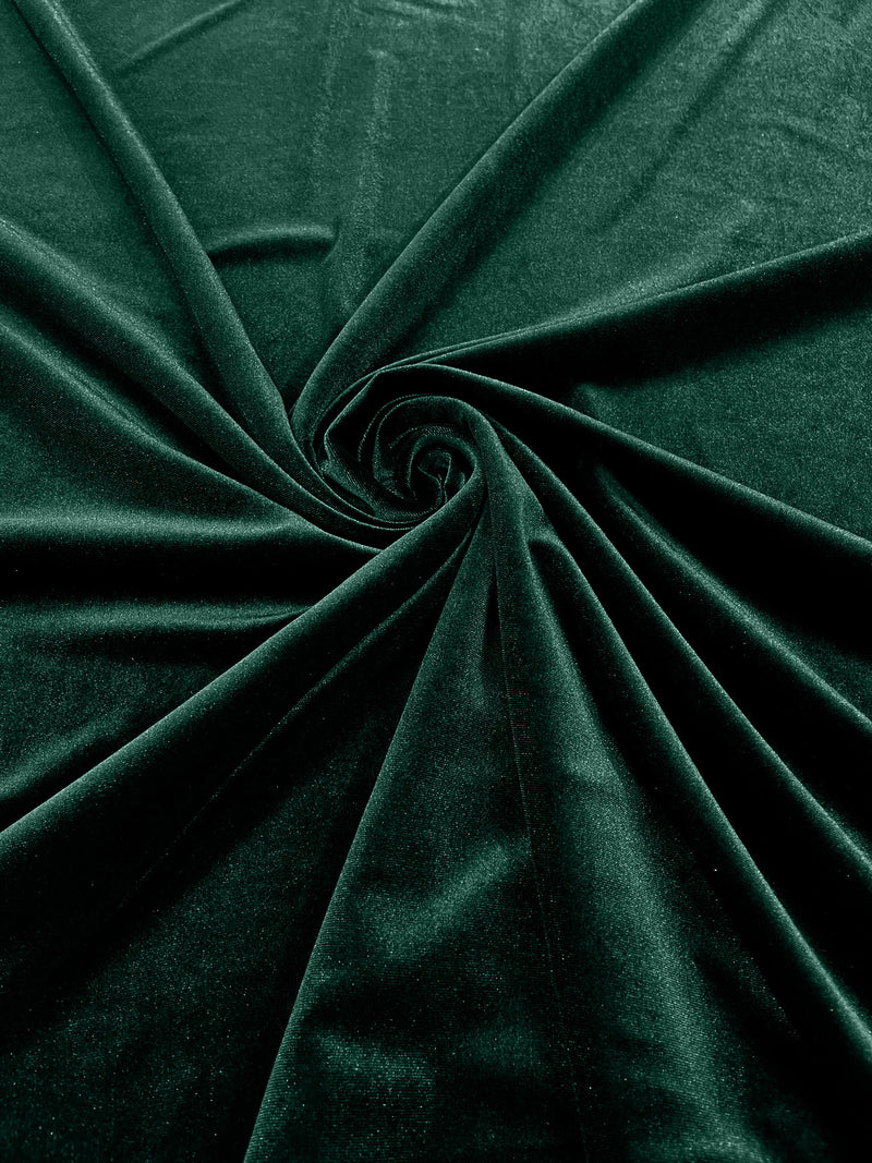 Hunter Green Solid Stretch Velvet Fabric  58/59" Wide 90% Polyester/10% Spandex By The Yard.