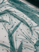 Pearl Glitter Studded Mesh, 2-Way Stretch Shimmer Mesh Fabric, Sold by the yard.