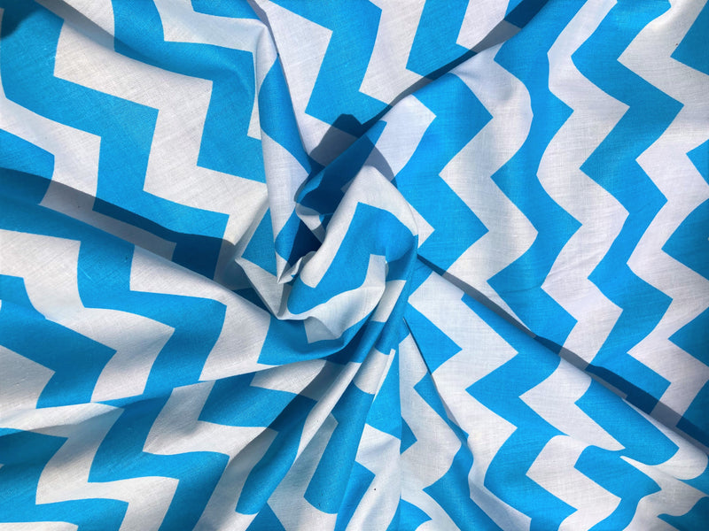 CHEVRON ZIG ZAG POLY COTTON (by the yard)