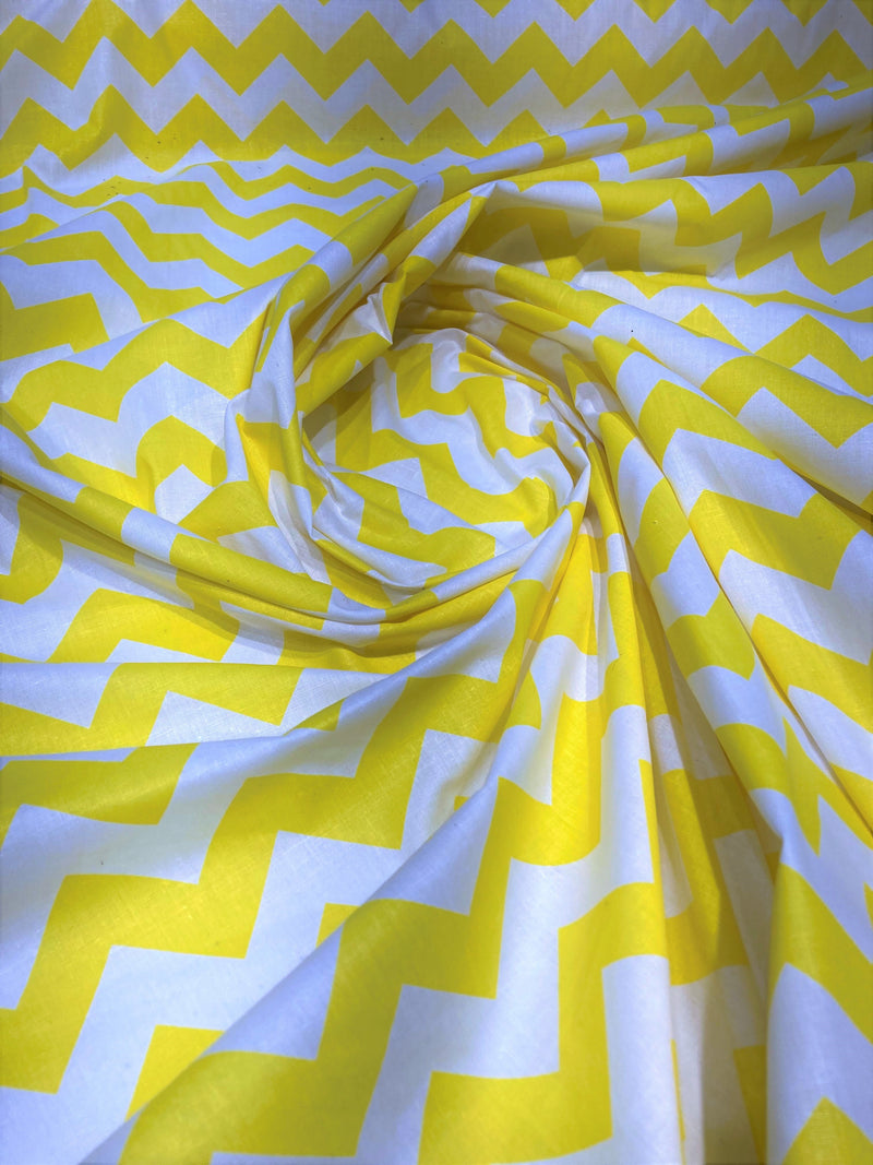 CHEVRON ZIG ZAG POLY COTTON (by the yard)