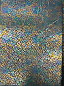 Leopard oil spill metallic print on a stretch nylon spandex tricot/milliskin -sold by the yard.