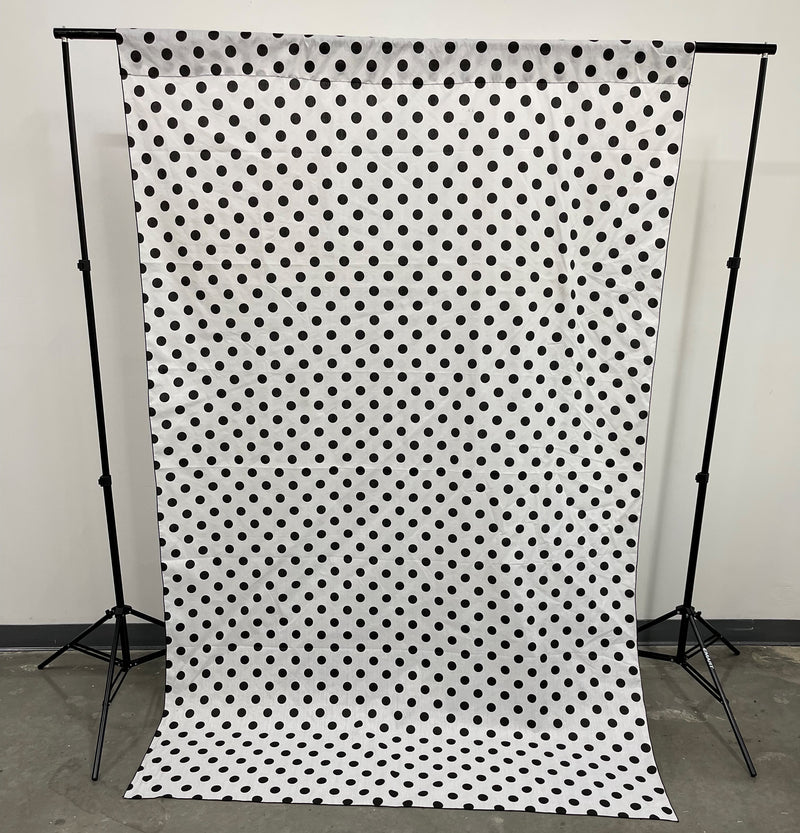 58" Wide x 120" High, Poly Cotton Polka Dot Decorative Backdrop Drape Curtain Divider, 1 Panel