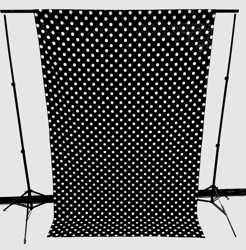 58" Wide x 120" High, Poly Cotton Polka Dot Decorative Backdrop Drape Curtain Divider, 1 Panel