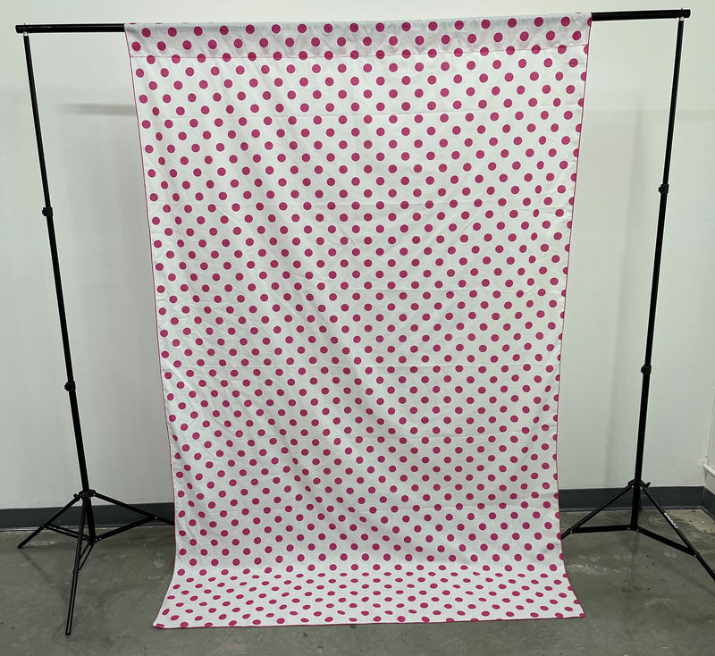 58" Wide x 120" High, Poly Cotton Polka Dot Decorative Backdrop Drape Curtain Divider, 1 Panel