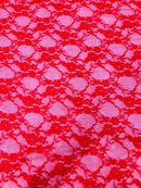 FLORAL NYLON STRETCH LACE (by the yard)
