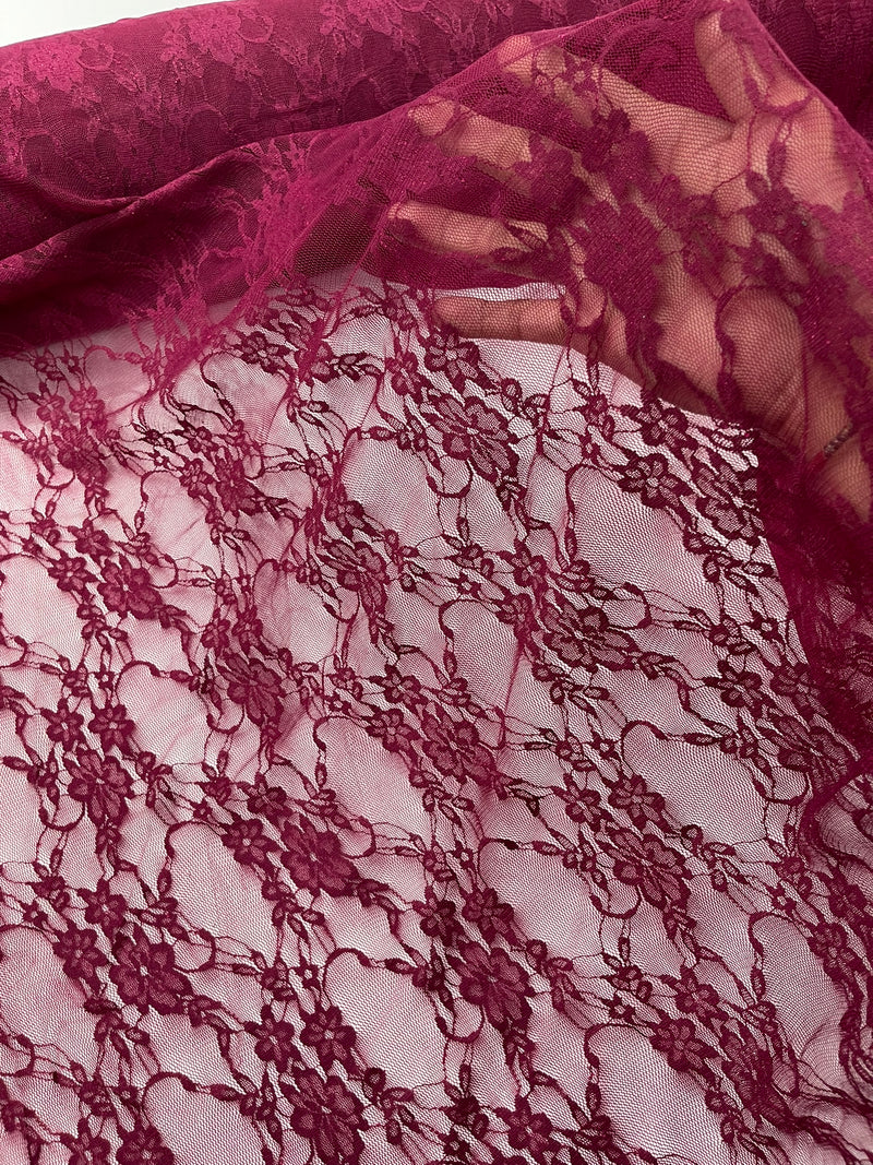 FLORAL NYLON STRETCH LACE (by the yard)