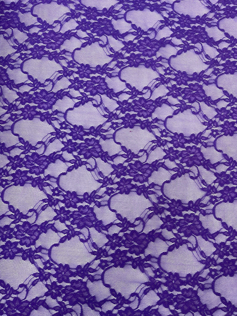 FLORAL NYLON STRETCH LACE (by the yard)