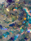 JUMBO OVAL SEQUINS ON MESH FABRIC (By The Yard)