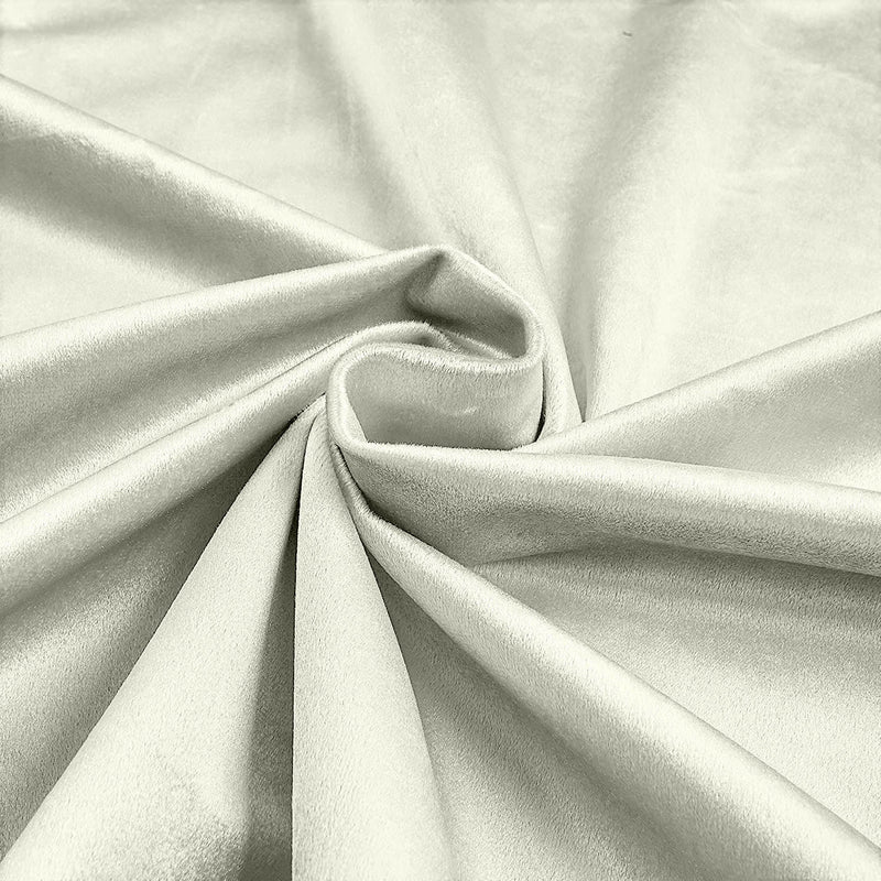 Ivory 58"/60Inches Wide Royal Velvet Upholstery Fabric. Sold By The Yard.