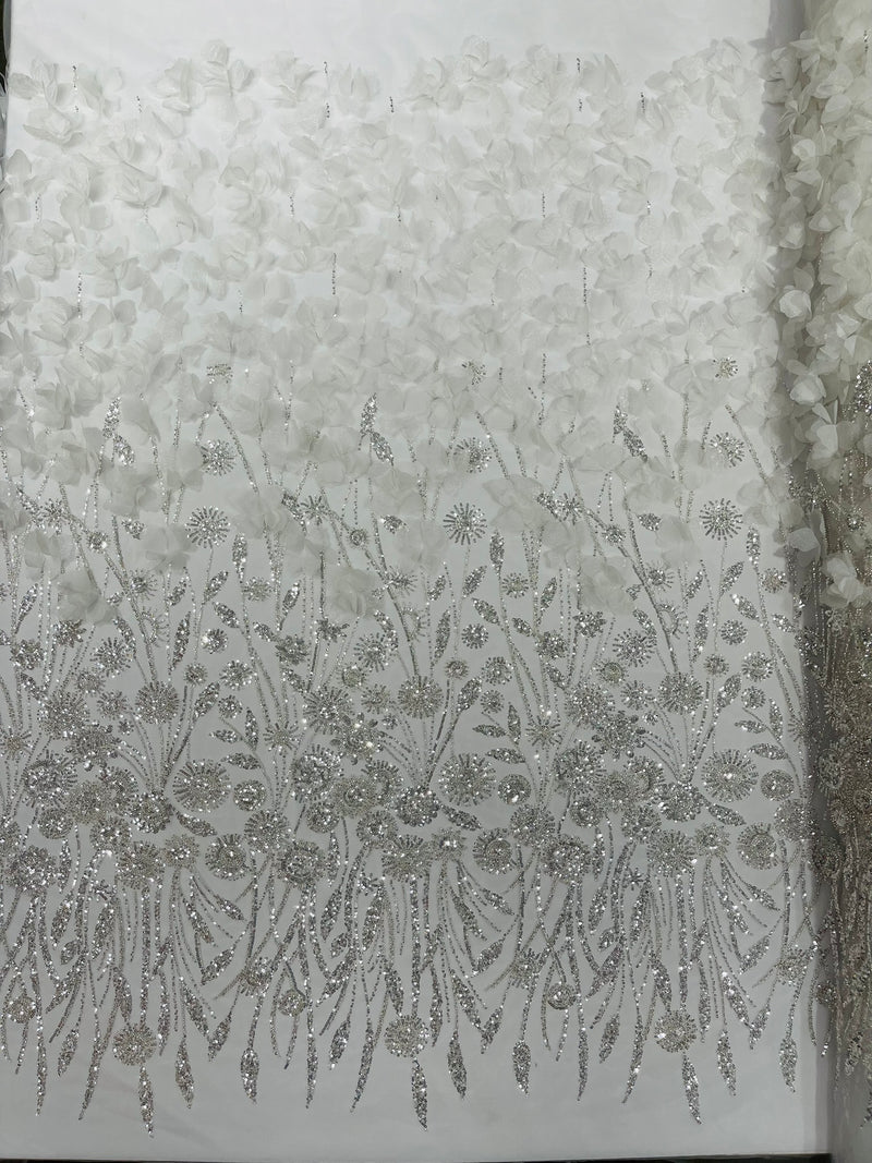Luxury 3D Floral/Butterfly Beaded lace, by The Yard.