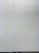 Embroidery Damask Design With Sequins On A Mesh Lace Fabric/Prom/Wedding.